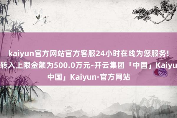 kaiyun官方网站官方客服24小时在线为您服务!申购、调治转入上限金额为500.0万元-开云集团「中国」Kaiyun·官方网站